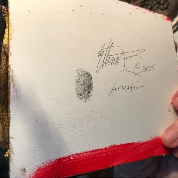 Magenta hummingbird original painting sculpture bird artwork Ooak fantasy art - Picture 8 of 8